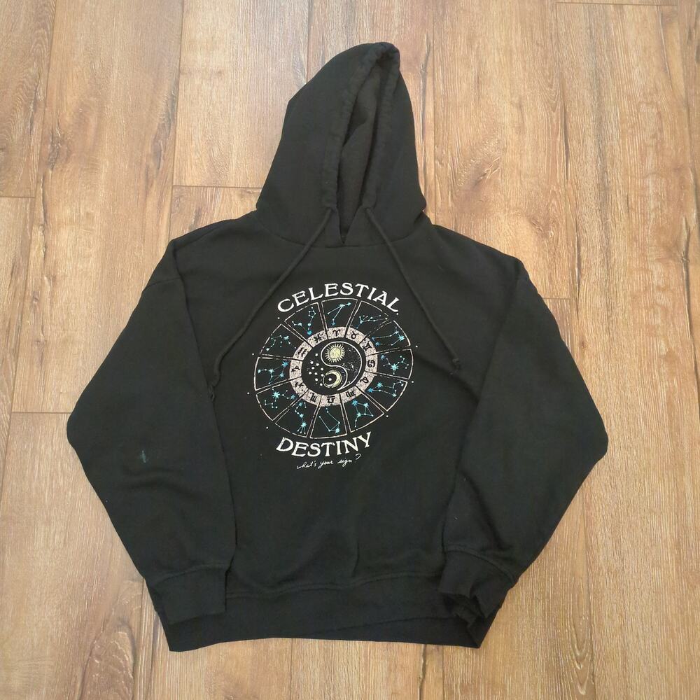 Celestial Destiny Adult Small Hoodie Sweatshirt Lightweight Moon Sun‎ Horoscope